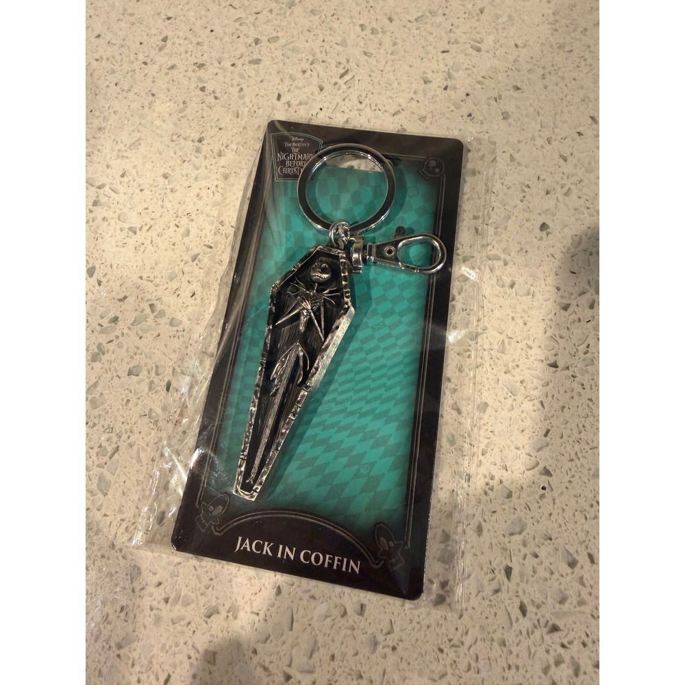 NEW Nightmare Before Christmas Jack Skellington Coffin Pewter Keychain